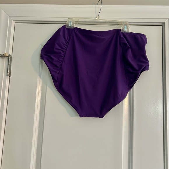 NWT! PURPLE TERRA & SKY 2X Plus Size High Rise Tummy Control Solid Bikini Bottom - Picture 4 of 10